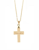 Loved Remembered Hammered Gold Cross Pendant Urn
