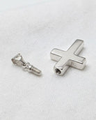 Loved Remembered Hammered Silver Cross Pendant Urn