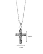Loved Remembered Hammered Silver Cross Pendant Urn