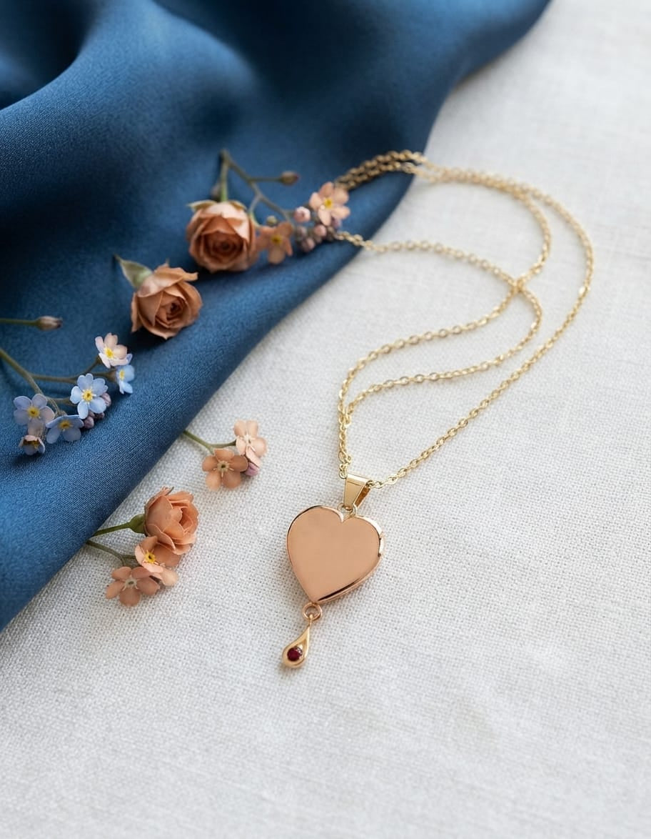 Loved Remembered 'In My Heart Forever' Pendant Urn Rose Gold