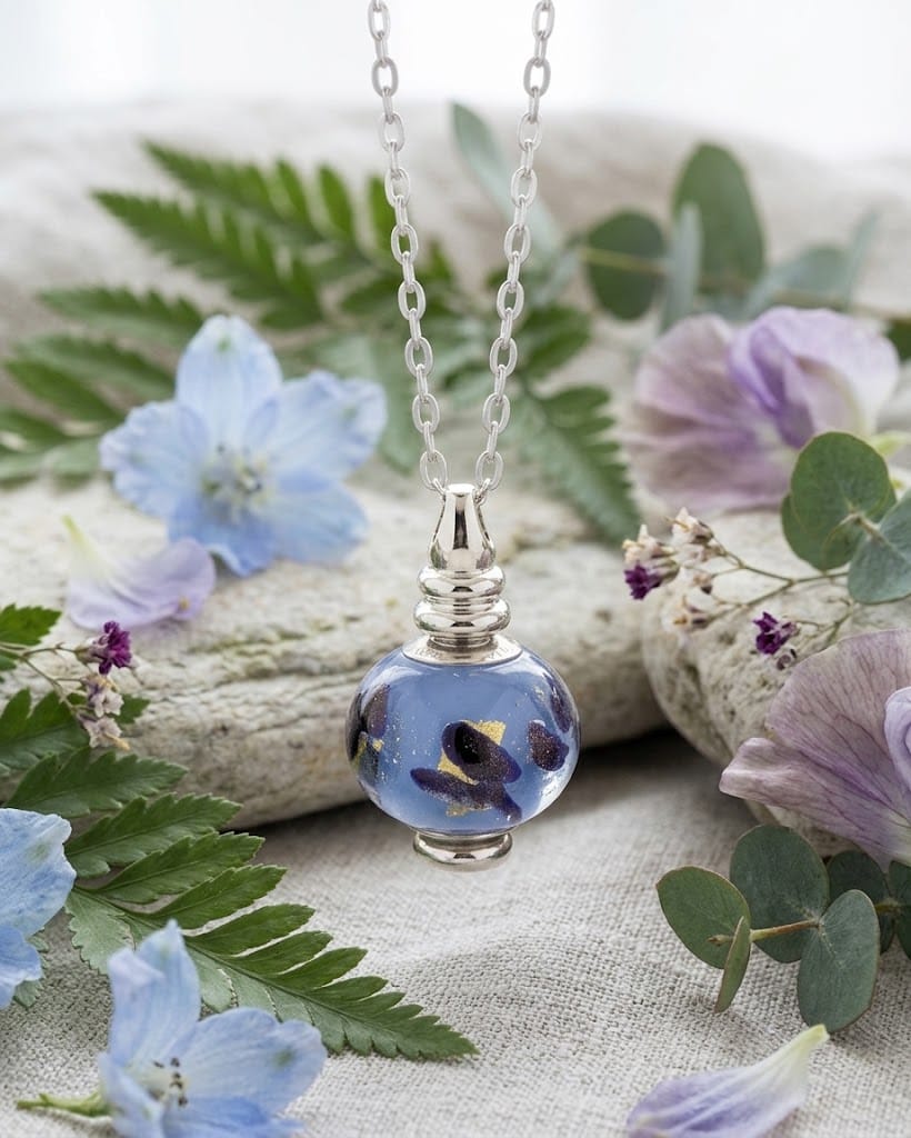Loved Remembered Murano Glass  Bead - Ocean Mist