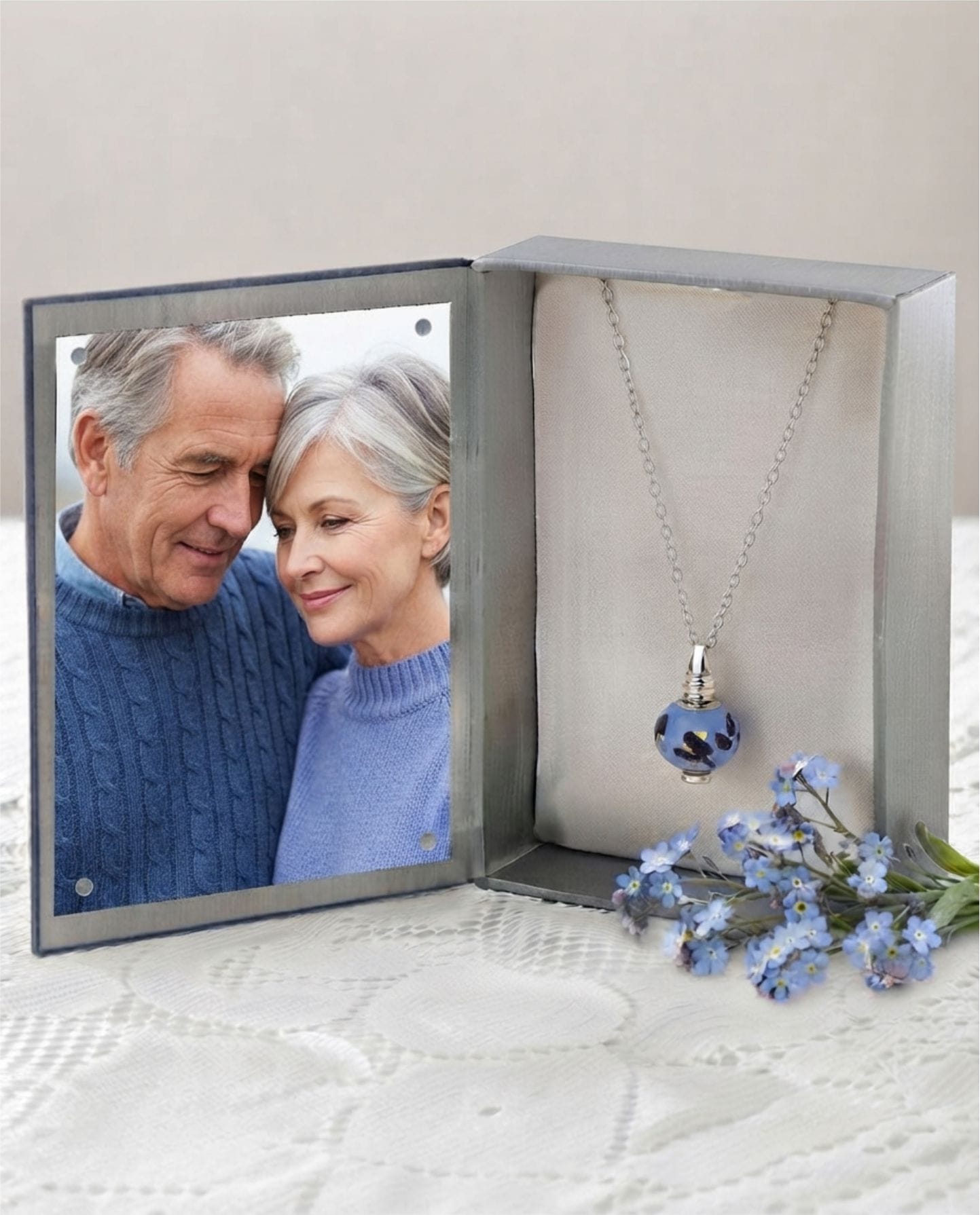 Loved Remembered Murano Glass  Bead - Ocean Mist