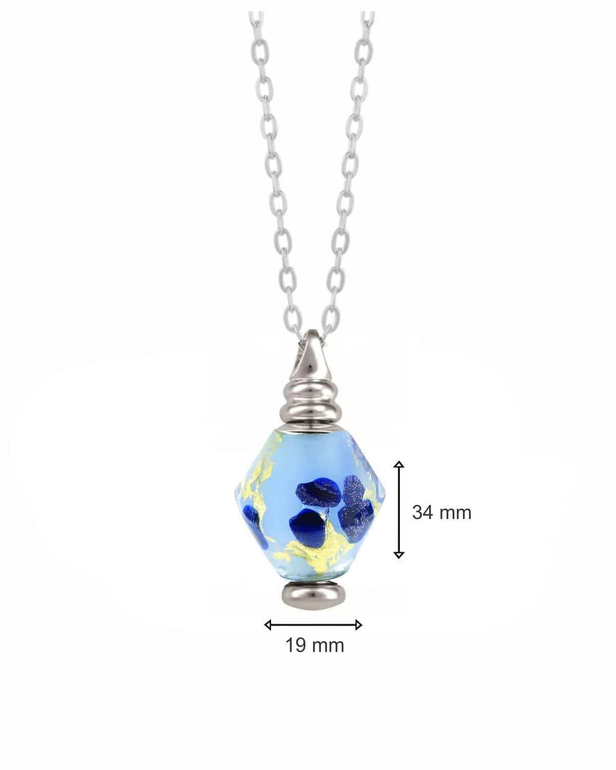 Loved Remembered Murano Glass  Bicono - Ocean Mist