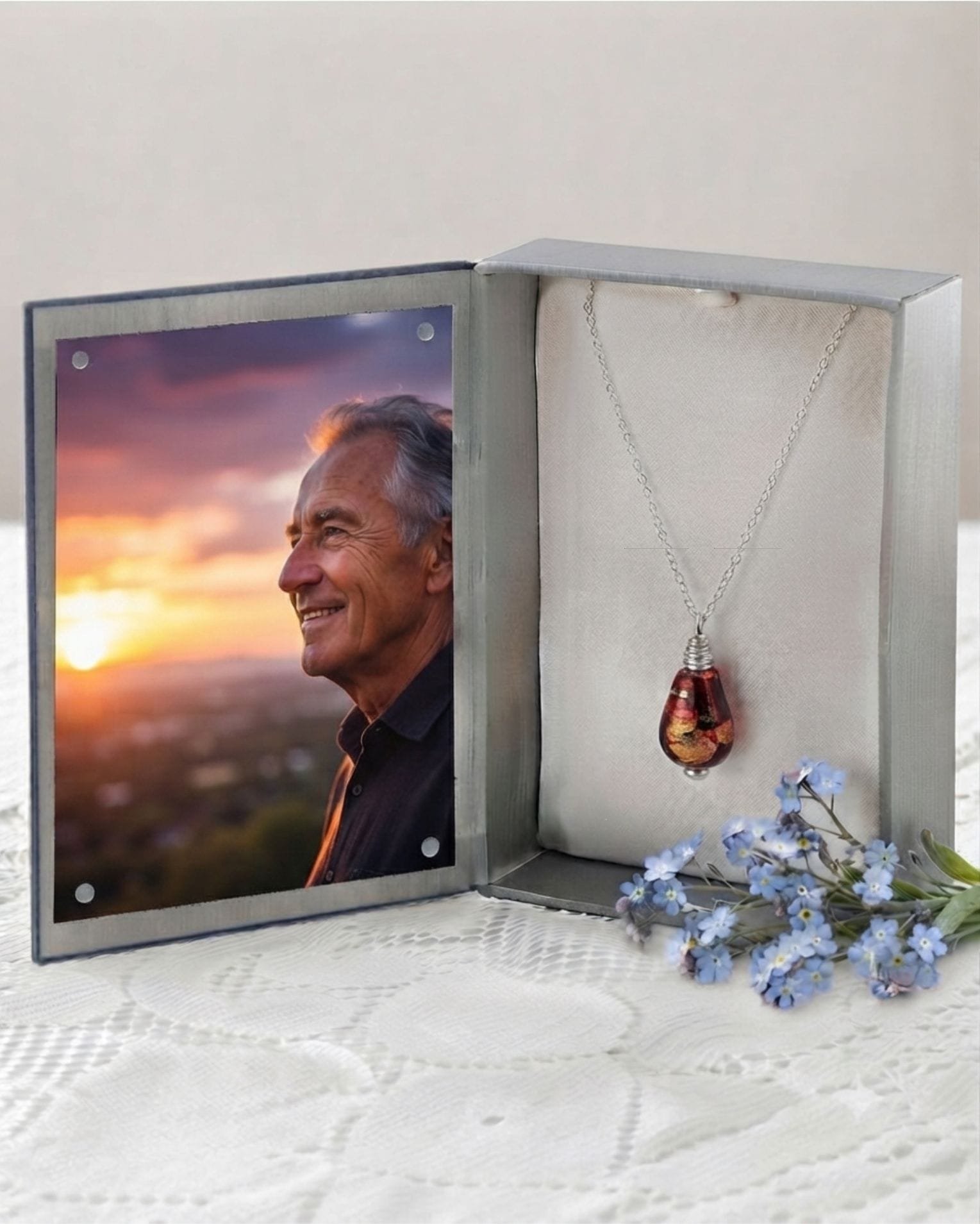 Loved Remembered Murano Glass Drop - Beyond the Sunset