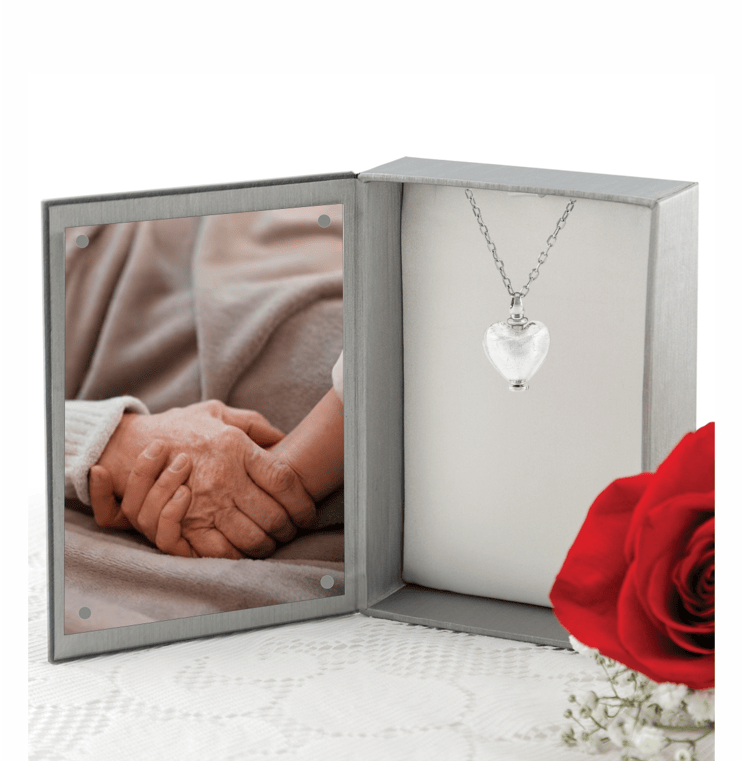 Loved Remembered Murano Glass Heart Urn - April
