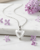 Loved Remembered Murano Glass Heart Urn - April