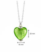 Loved Remembered Murano Glass Heart Urn - August