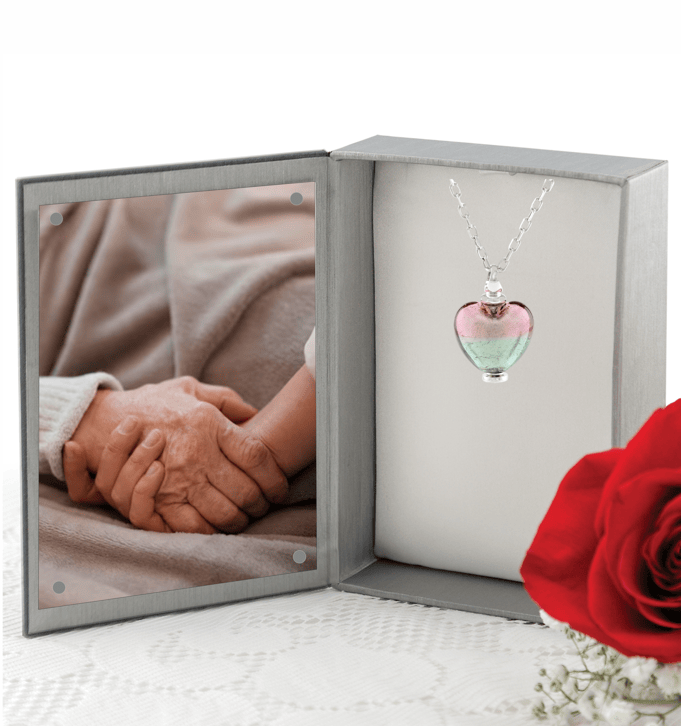 Loved Remembered Murano Glass Heart Urn - 'Enchanted Bliss'