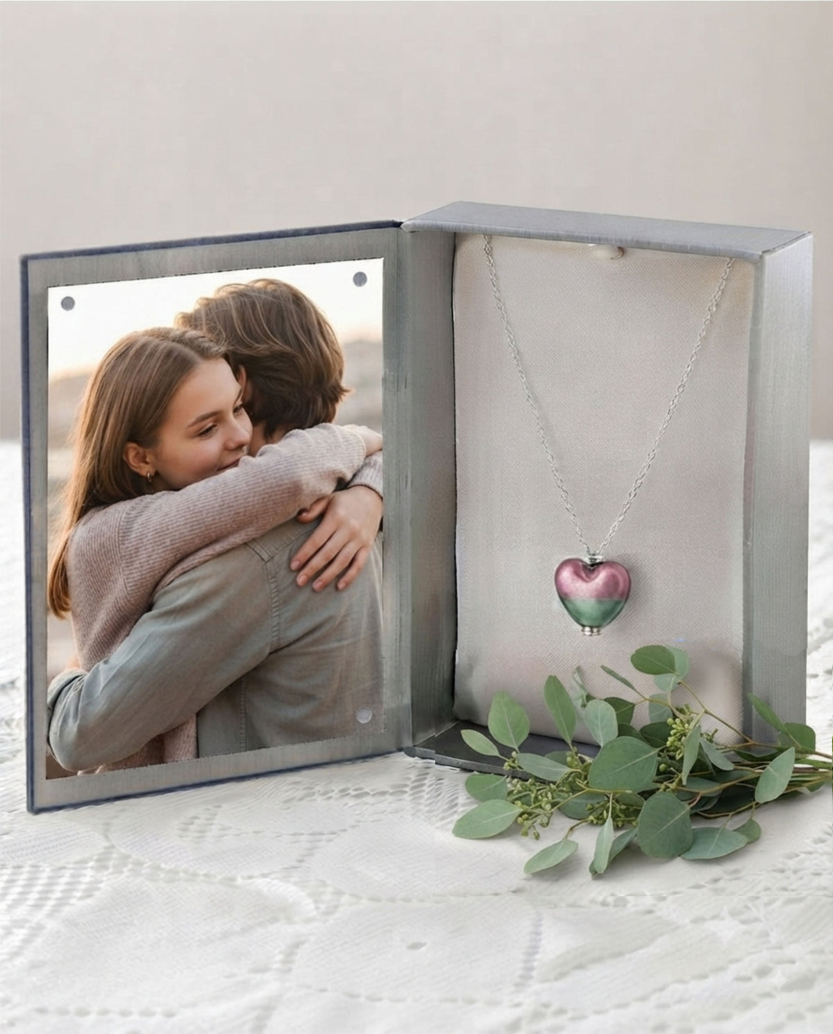 Loved Remembered Murano Glass Heart Urn - 'Enchanted Bliss'