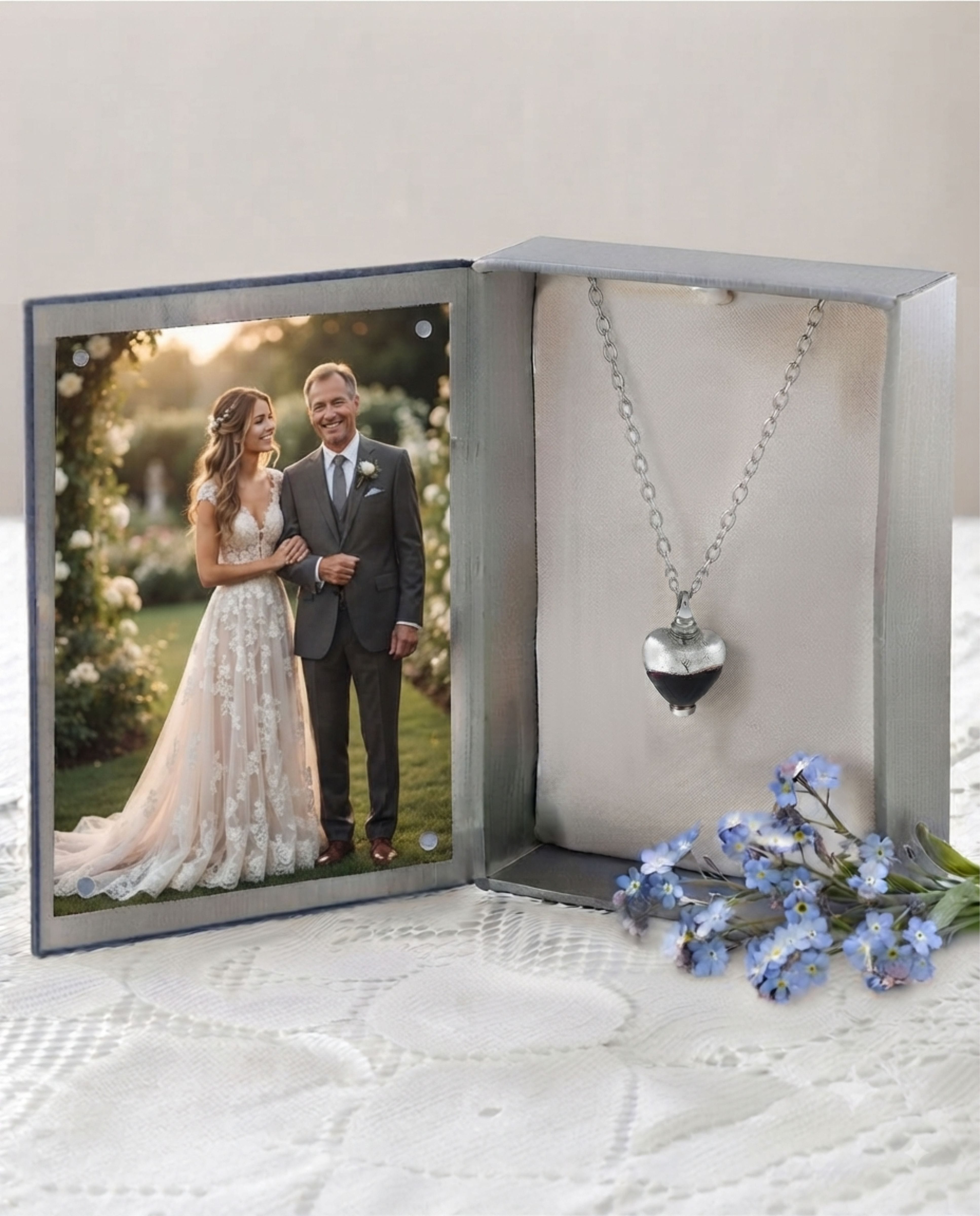 Loved Remembered Murano Glass Heart Urn - 'Eternal Promise'