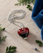 Loved Remembered Murano Glass Heart Urn - 'Everlasting Love'