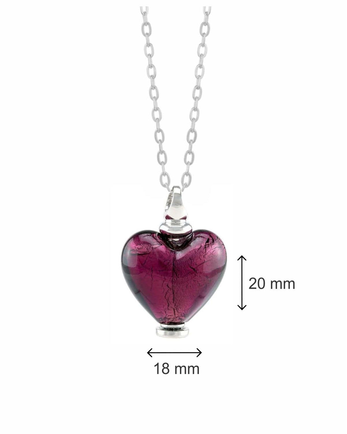 Loved Remembered Murano Glass Heart Urn - February