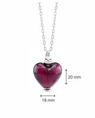 Loved Remembered Murano Glass Heart Urn - February