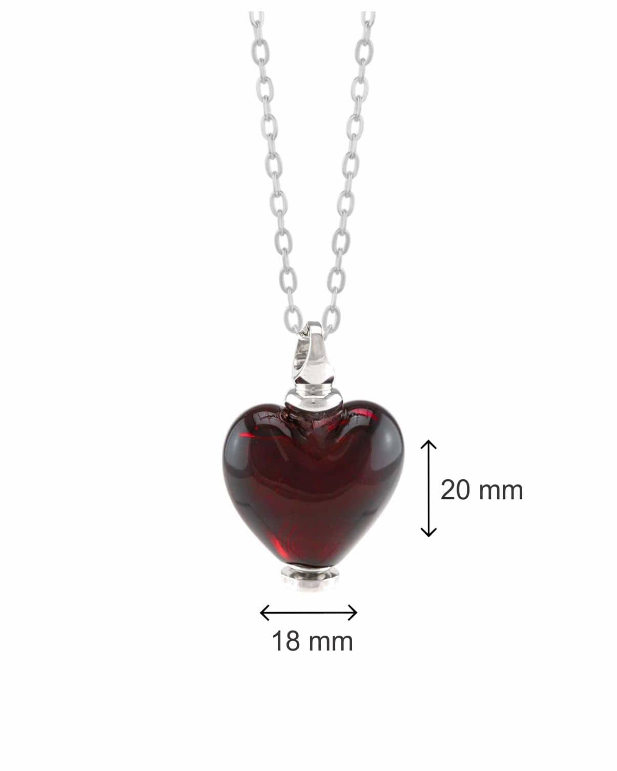 Loved Remembered Murano Glass Heart Urn - January