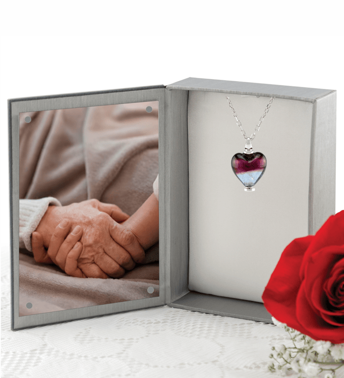 Loved Remembered Murano Glass Heart Urn - 'Joyful Hope'