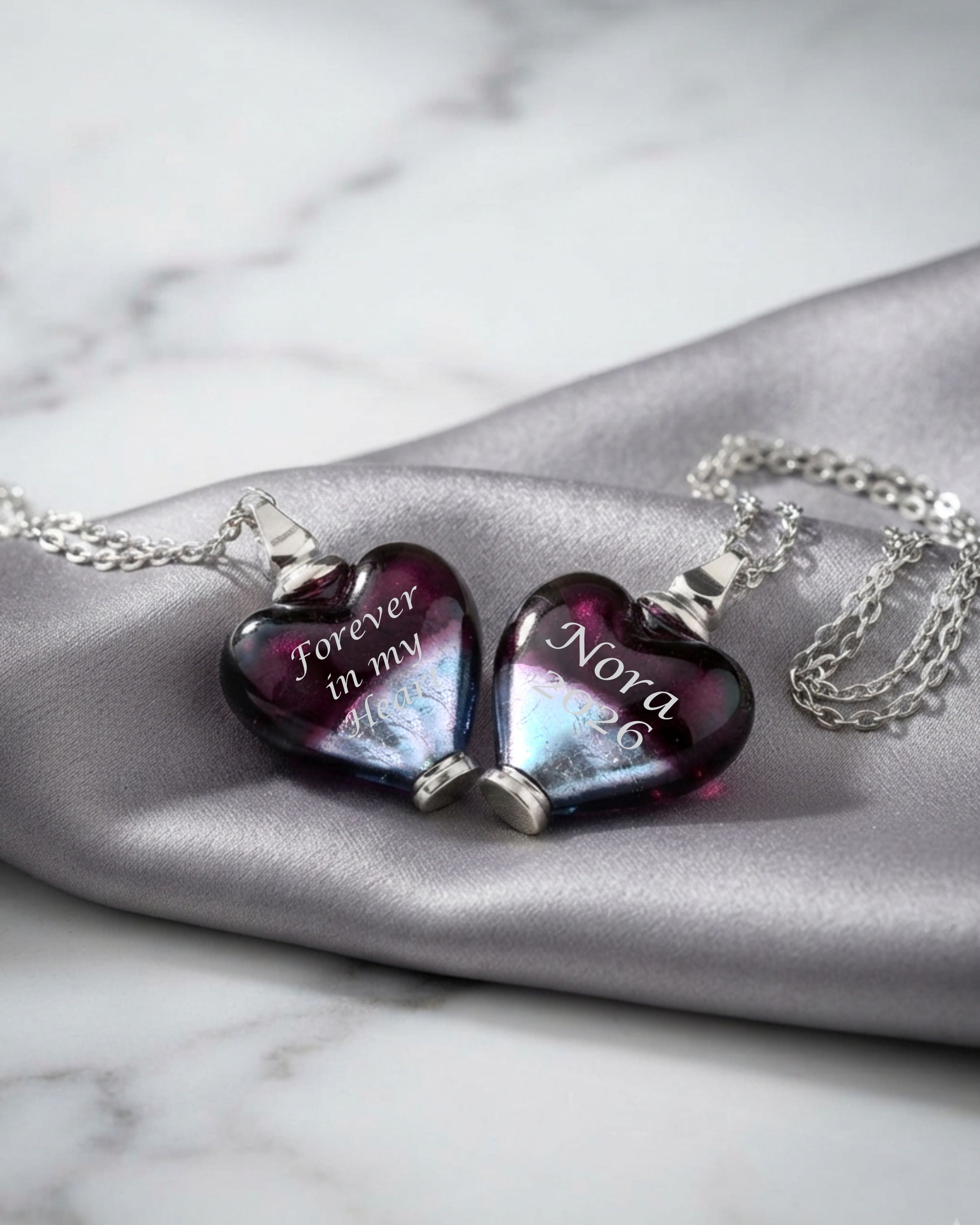 Loved Remembered Murano Glass Heart Urn - 'Joyful Hope'