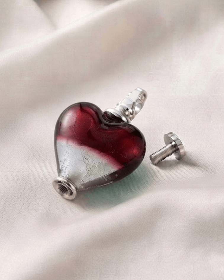 Loved Remembered Murano Glass Heart Urn - 'Joyful Hope'