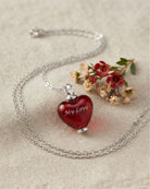 Loved Remembered Murano Glass Heart Urn - July