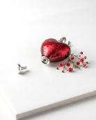Loved Remembered Murano Glass Heart Urn - July