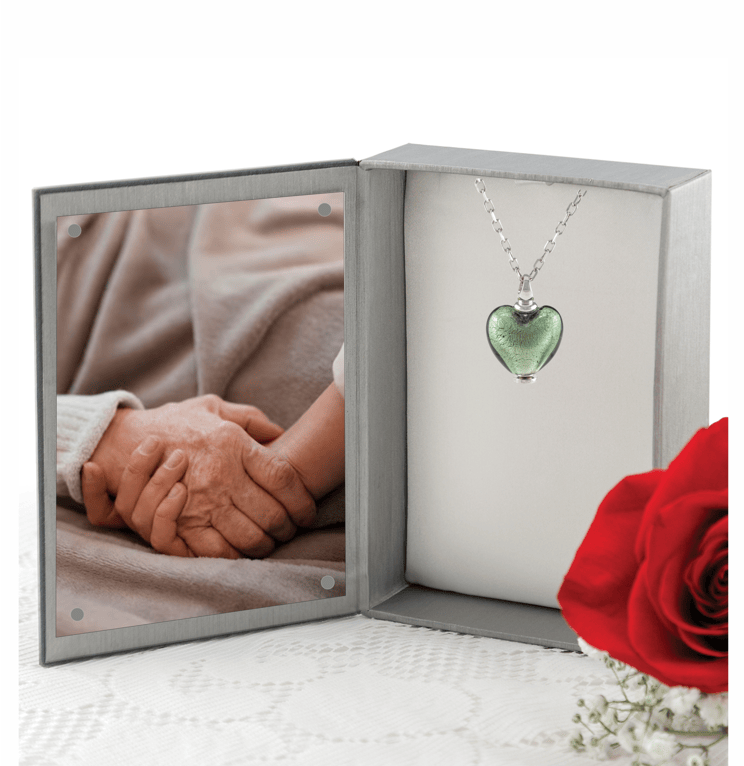 Loved Remembered Murano Glass Heart Urn - June