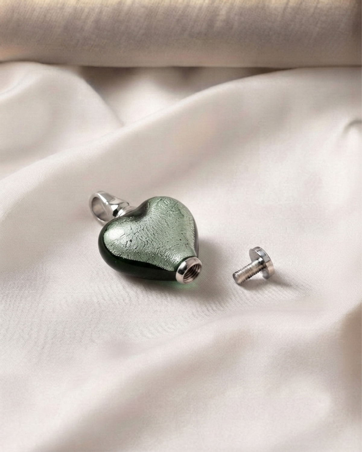 Loved Remembered Murano Glass Heart Urn - June