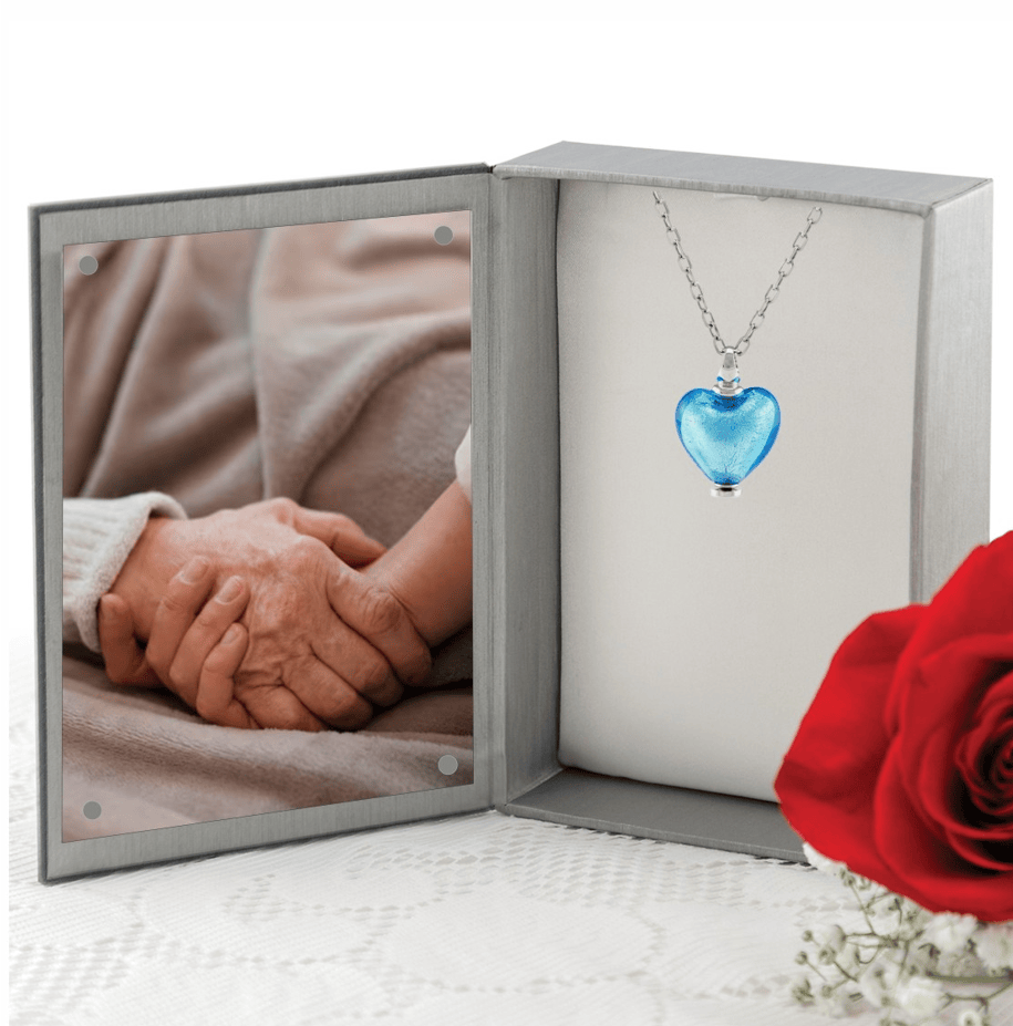 Loved Remembered Murano Glass Heart Urn - March