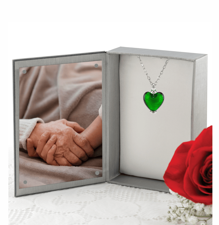 Loved Remembered Murano Glass Heart Urn - May