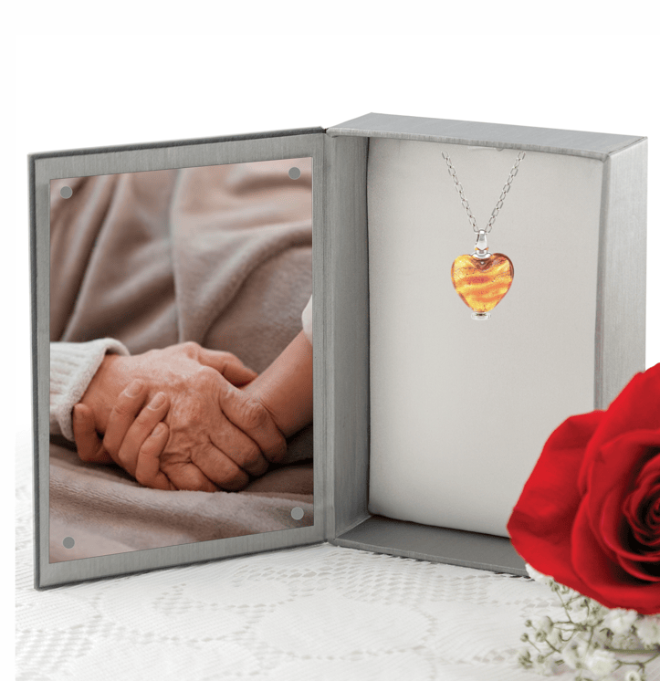 Loved Remembered Murano Glass Heart Urn - November
