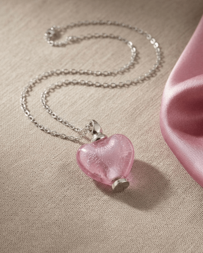 Loved Remembered Murano Glass Heart Urn - October