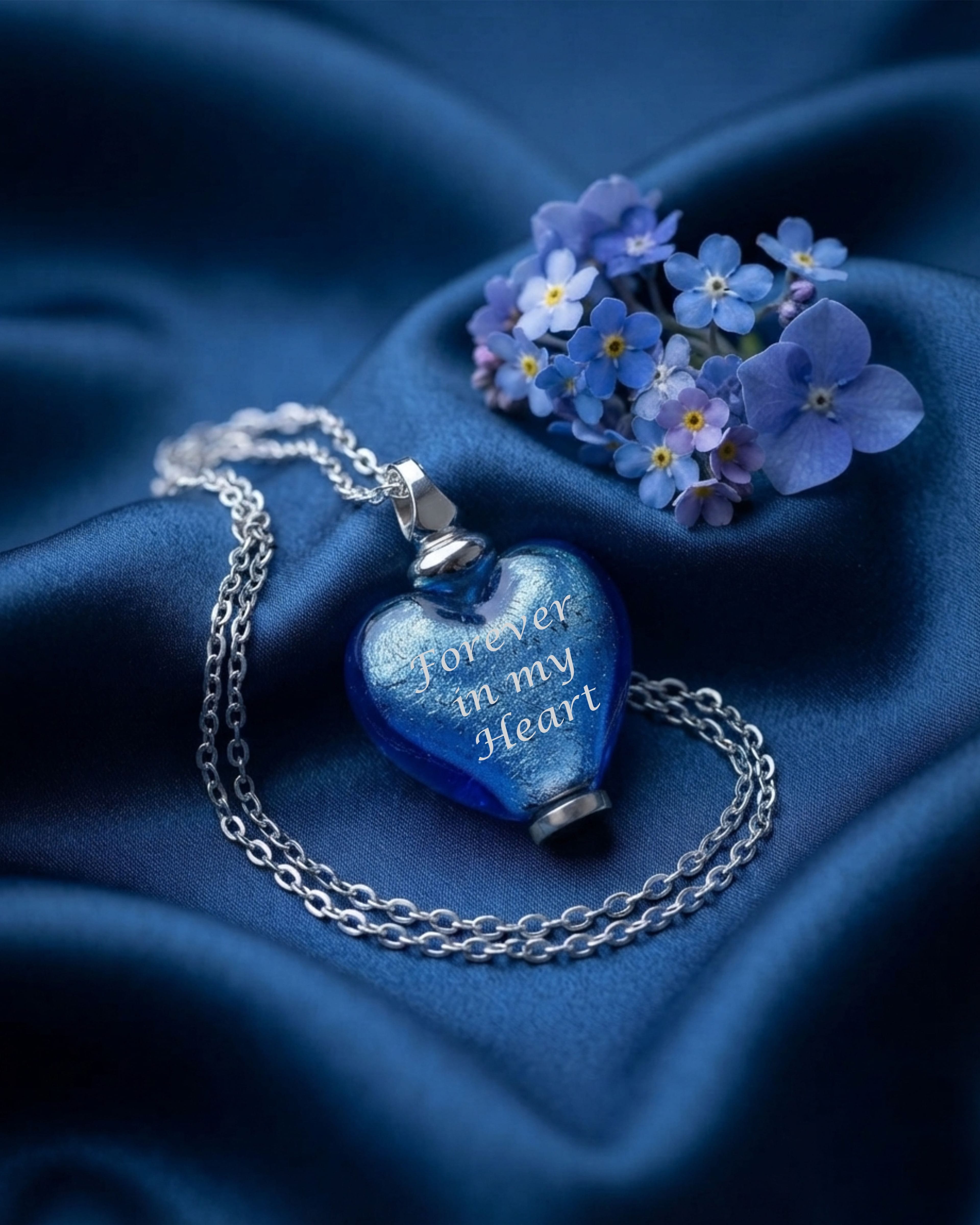 Loved Remembered Murano Glass Heart Urn - September