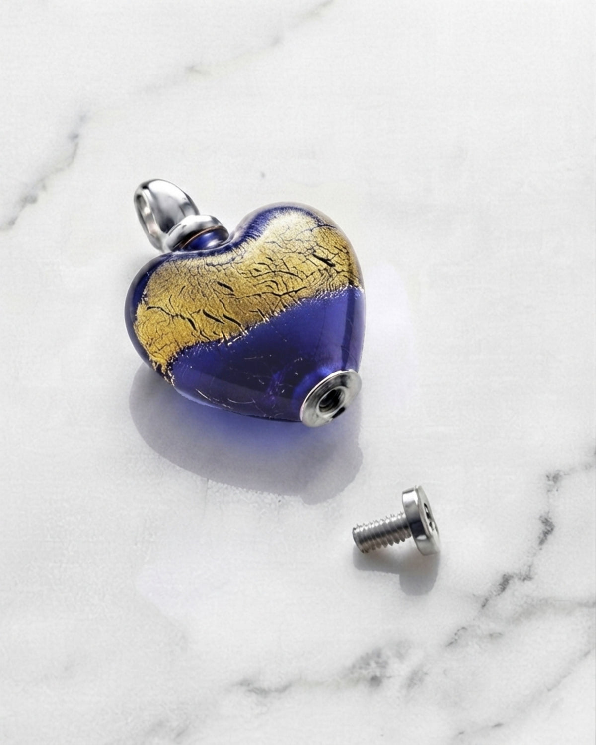 Loved Remembered Murano Glass Heart Urn - 'Wrapped in Glory'