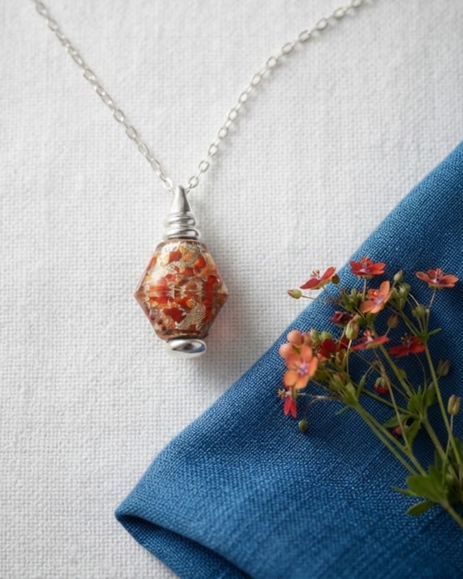 Loved Remembered Murano Glass Pendant Urn - Beloved