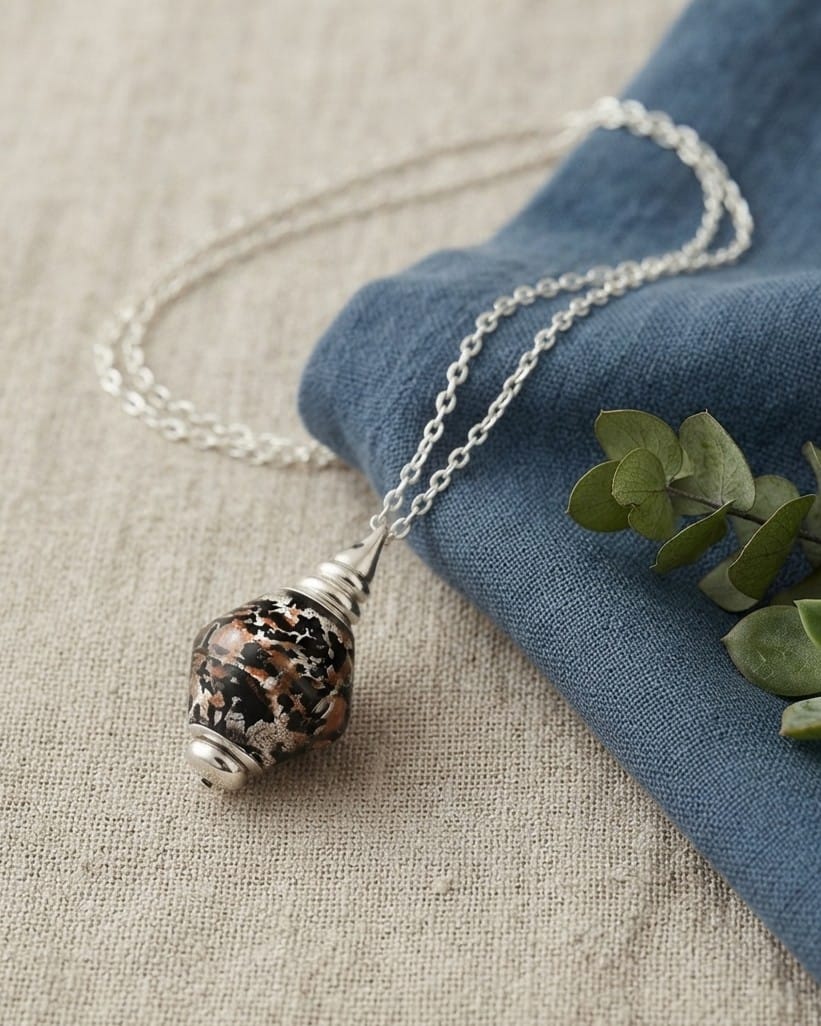Loved Remembered Murano Glass Pendant Urn - Everlasting Embrace