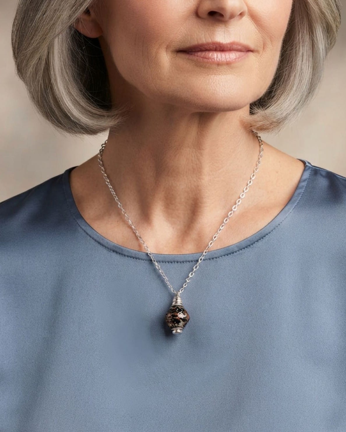Loved Remembered Murano Glass Pendant Urn - Everlasting Embrace
