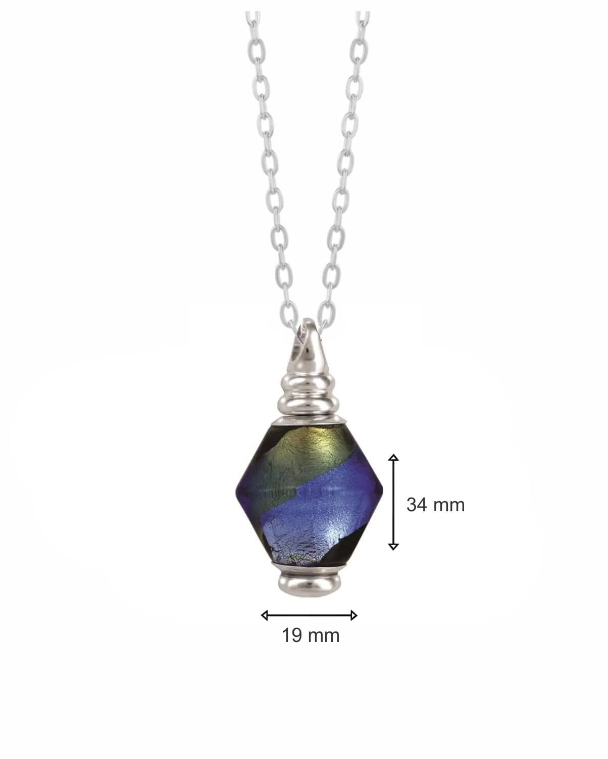 Loved Remembered Murano Glass Pendant Urn - 'Peaceful Waters'
