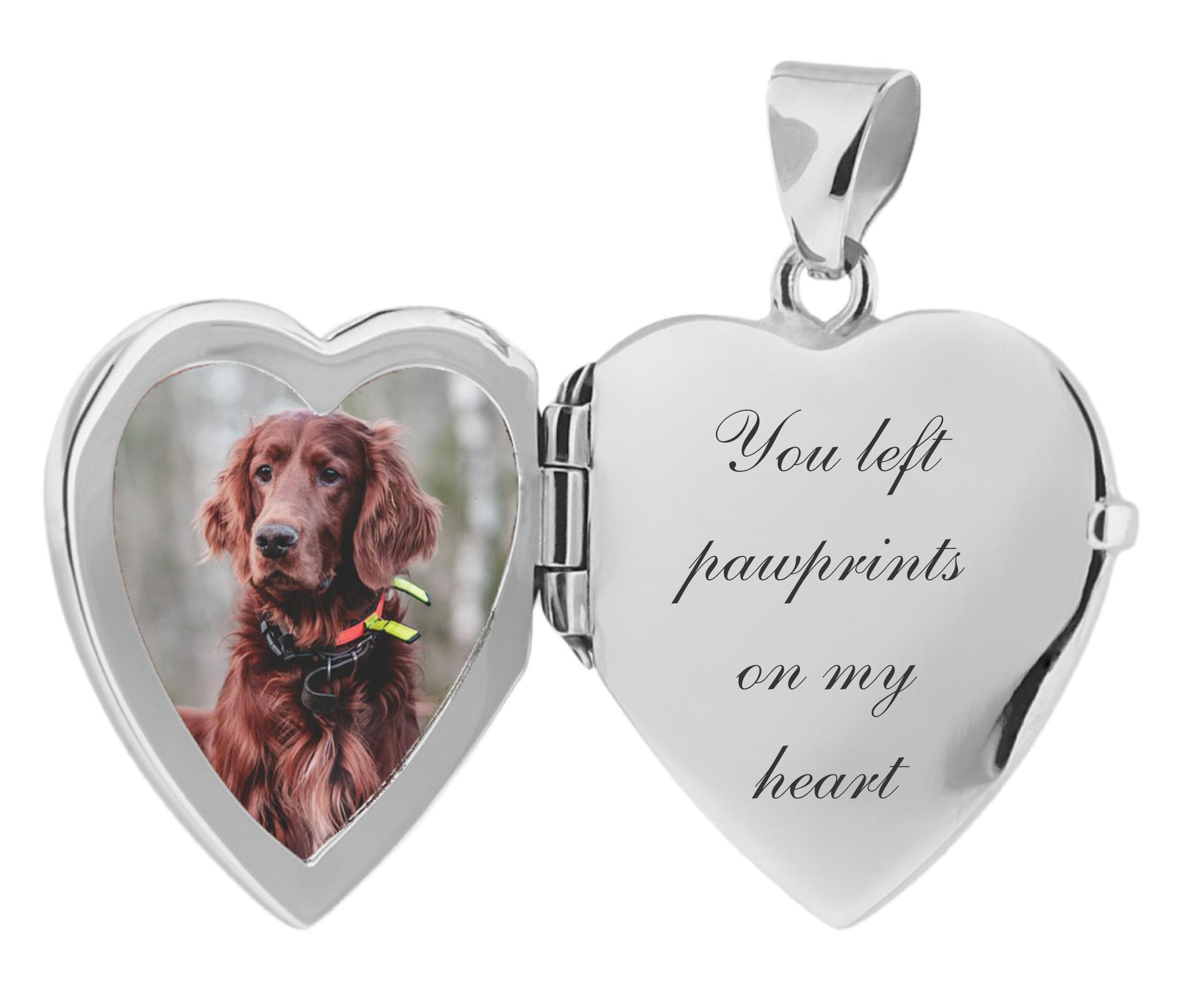 Loved Remembered Paw Print Locket Urn