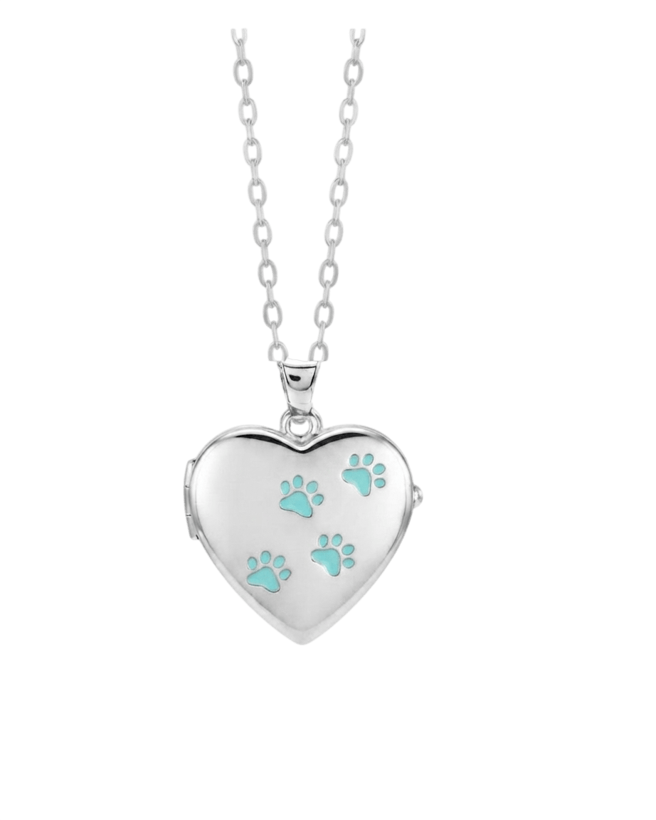 Loved Remembered Paw Print Locket Urn