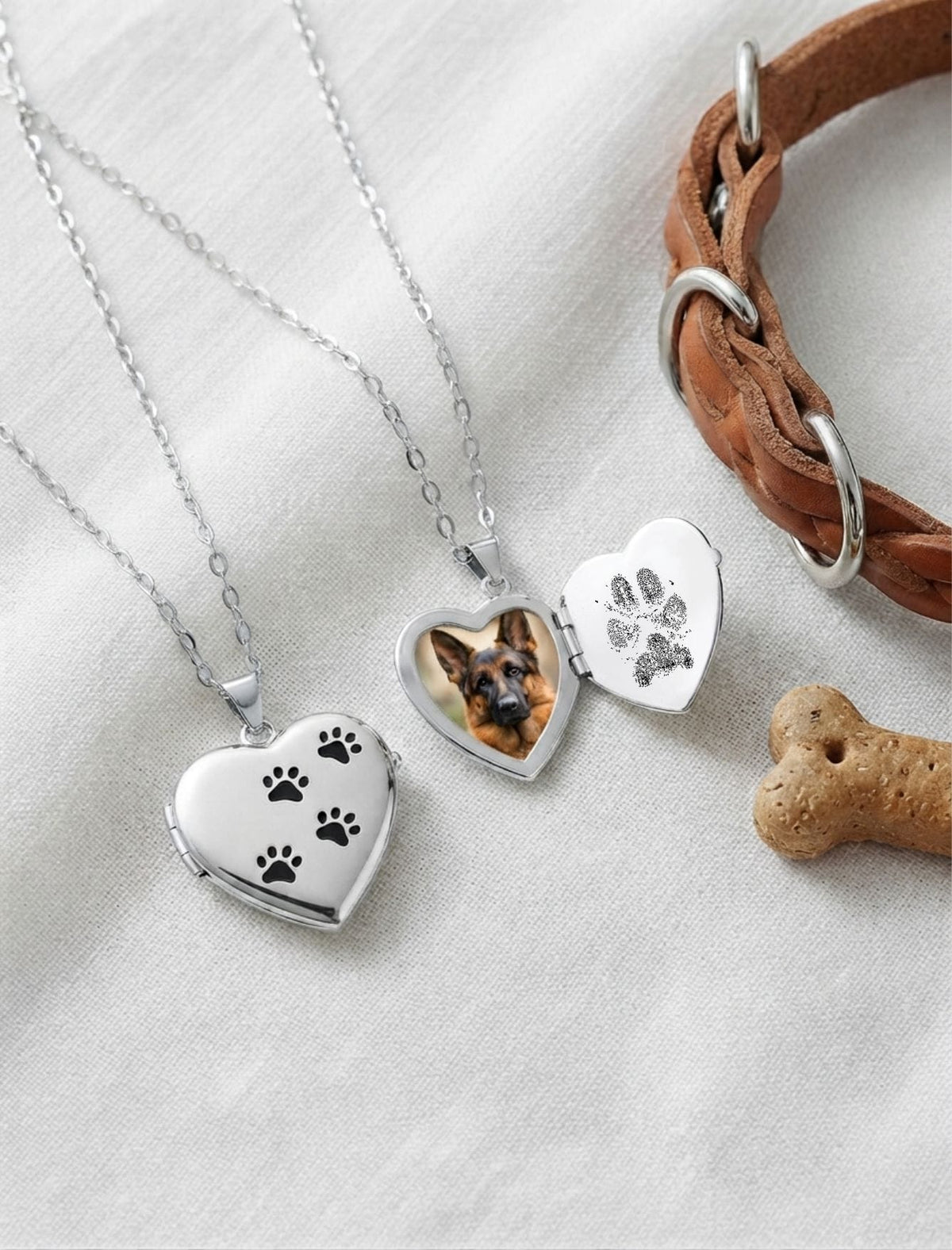 Loved Remembered Paw Print Locket Urn