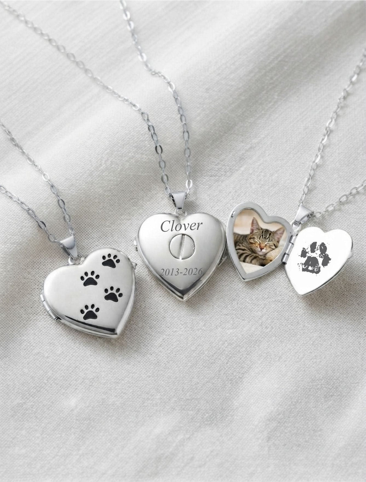 Loved Remembered Paw Print Locket Urn