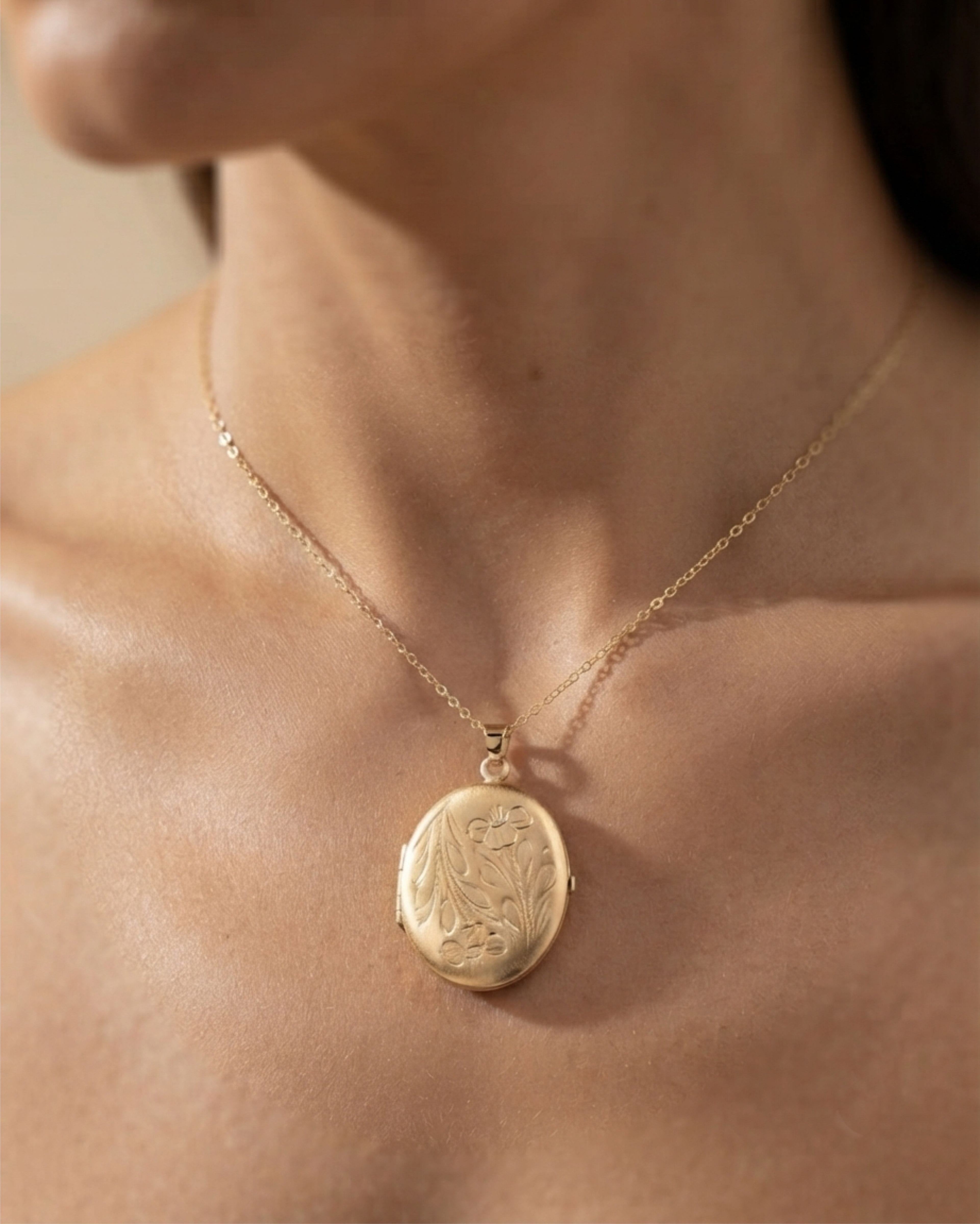 Loved Remembered 'Poppy' Gold Oval Locket Urn