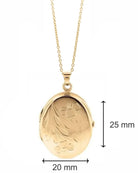 Loved Remembered 'Poppy' Gold Oval Locket Urn