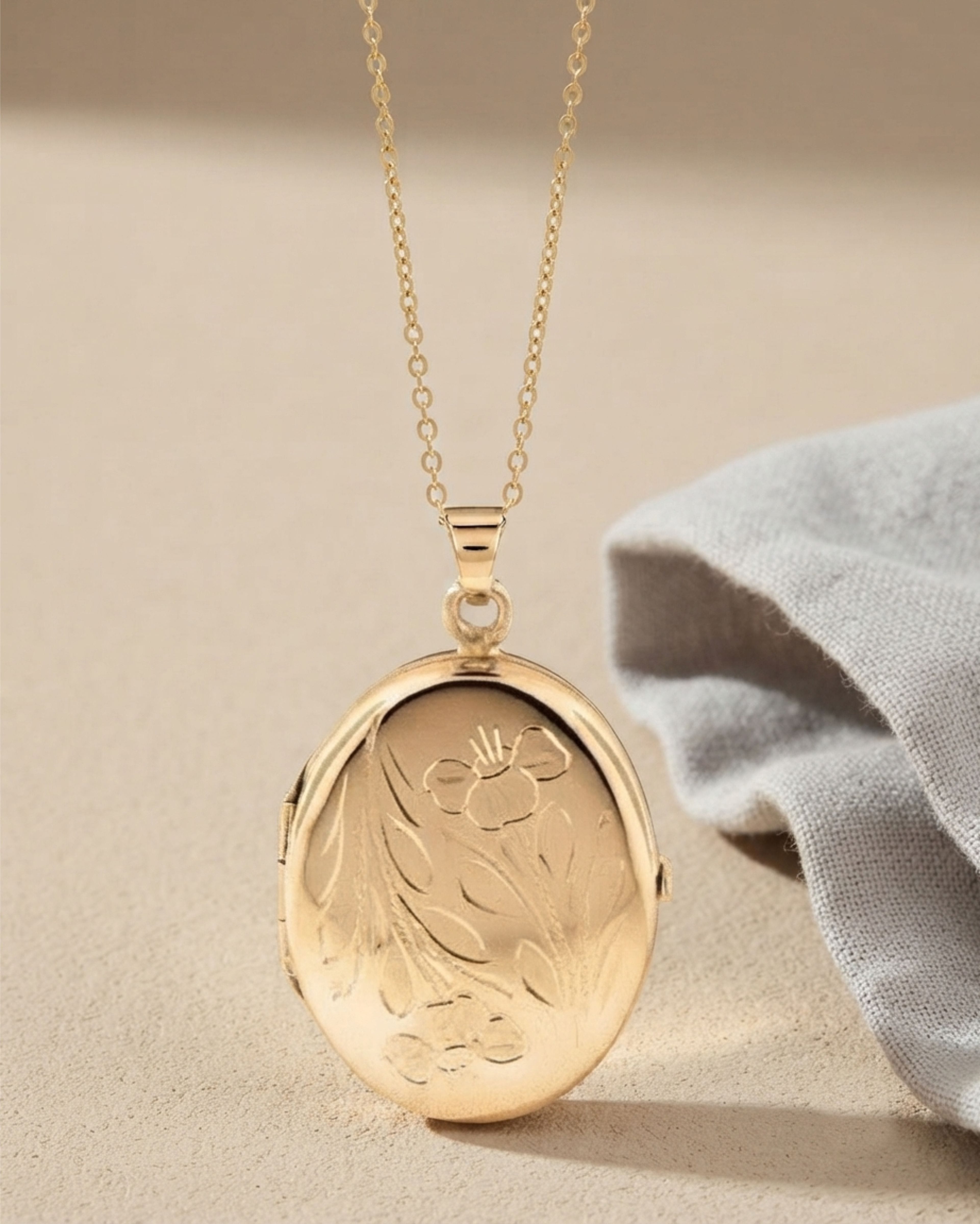 Loved Remembered 'Poppy' Gold Oval Locket Urn