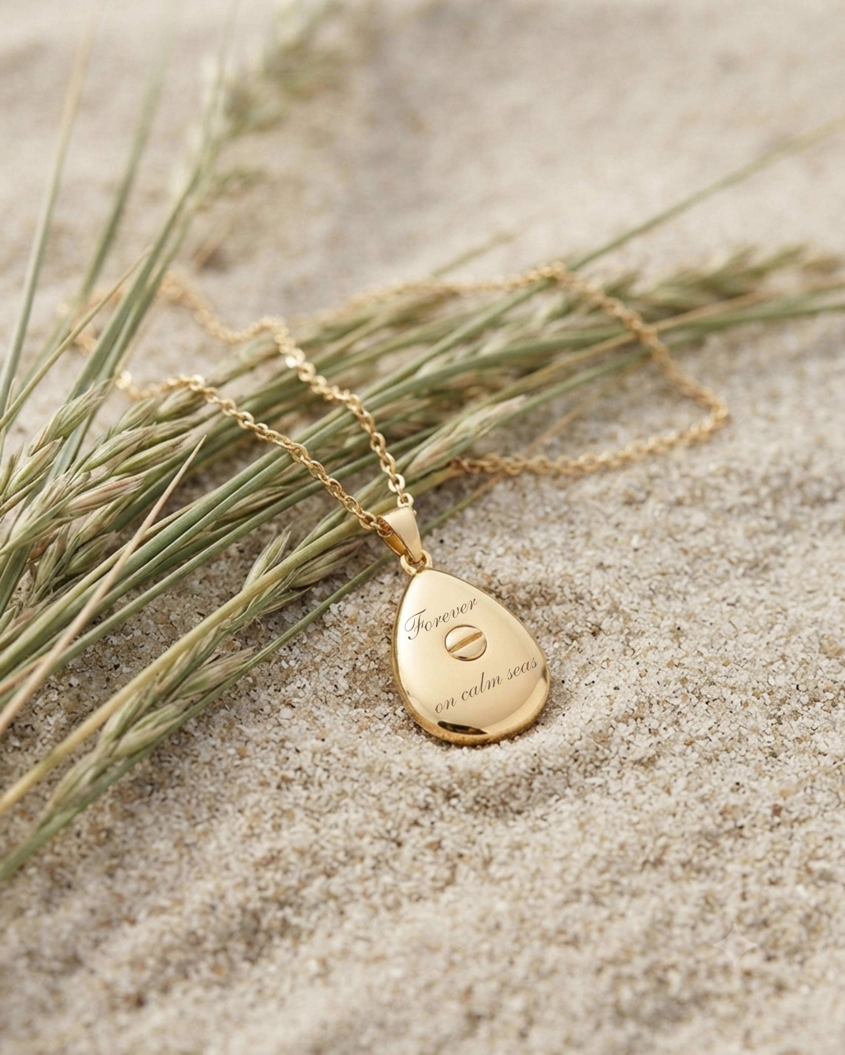Loved Remembered 'Poppy' Gold Teardrop Pendant Urn                 OUT OF STOCK