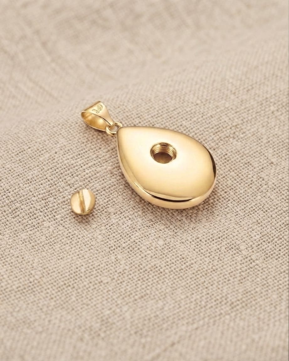 Loved Remembered 'Poppy' Gold Teardrop Pendant Urn                 OUT OF STOCK