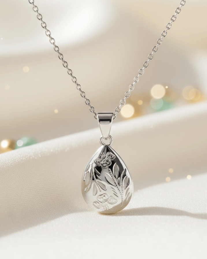 Loved Remembered 'Poppy' Silver Teardrop Pendant Urn