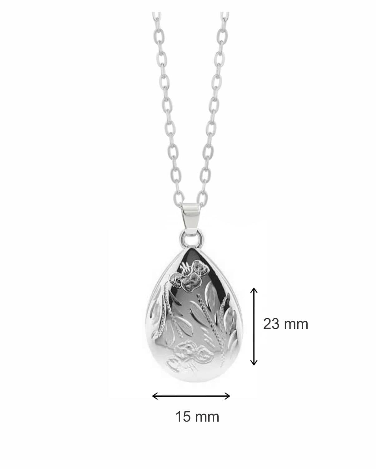 Loved Remembered 'Poppy' Silver Teardrop Pendant Urn