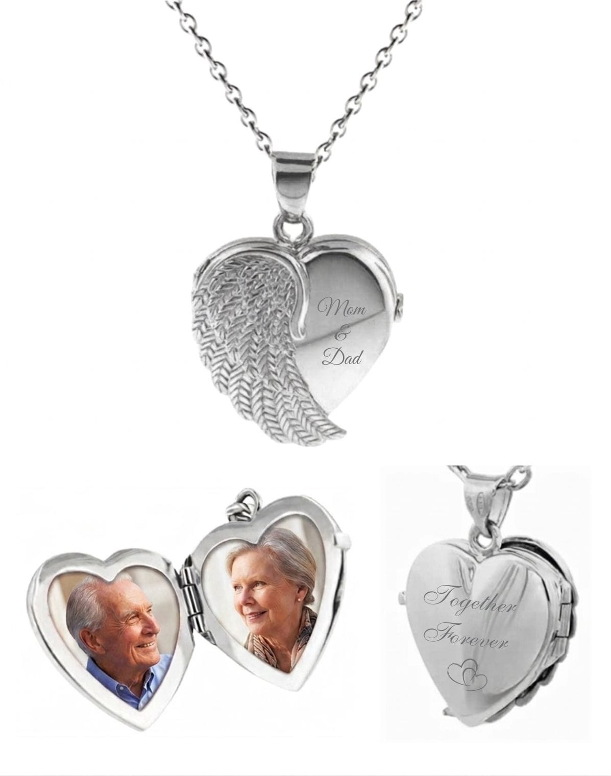 Loved Remembered Silver Angel Wing Classic Locket