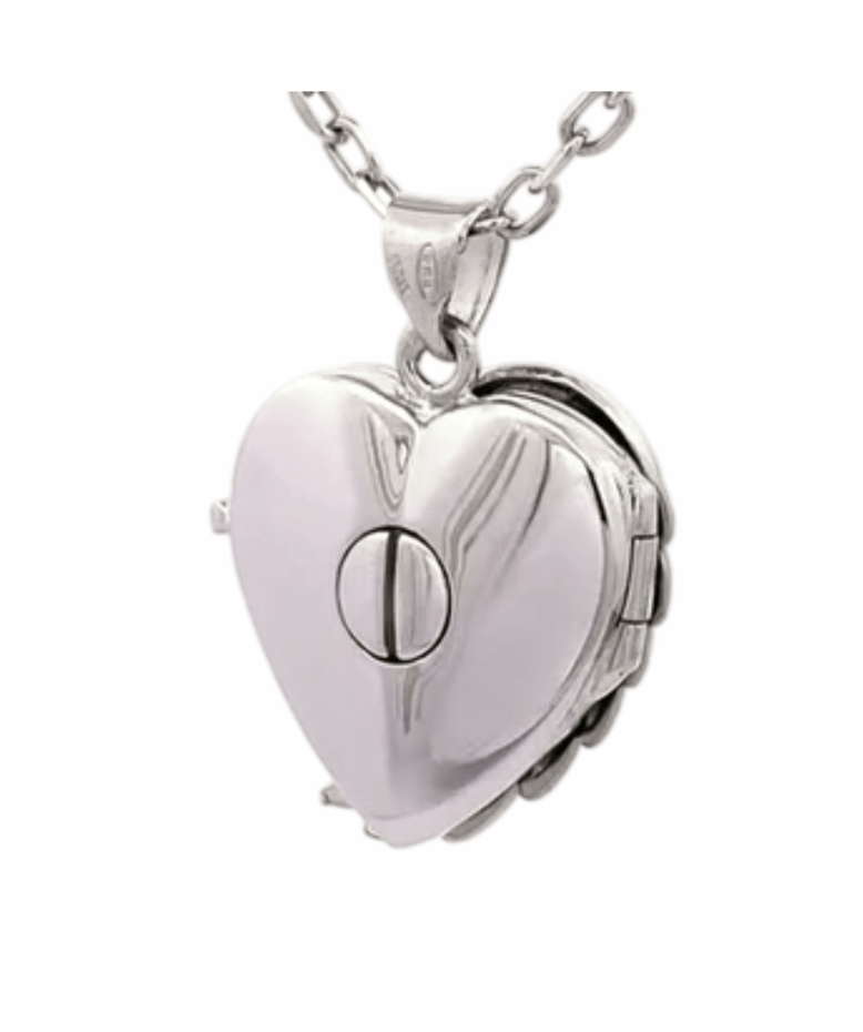 Loved Remembered Silver Angel Wing Locket Urn