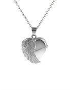 Loved Remembered Silver Angel Wing Locket Urn