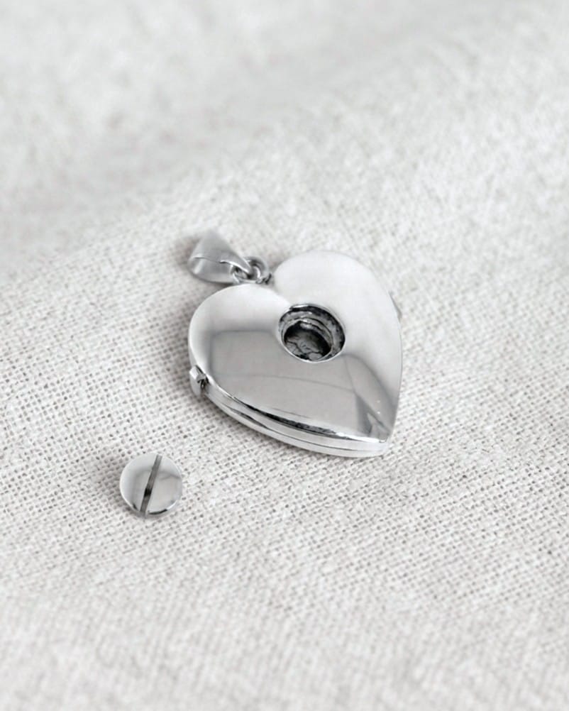Loved Remembered Silver Angel Wing Locket Urn